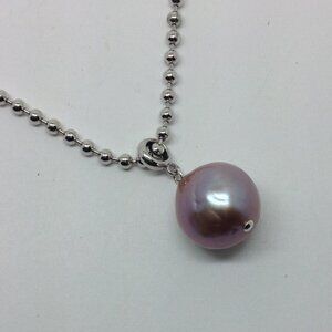 Honora Sterling Silver Purplish Baroque Nucleated Chain